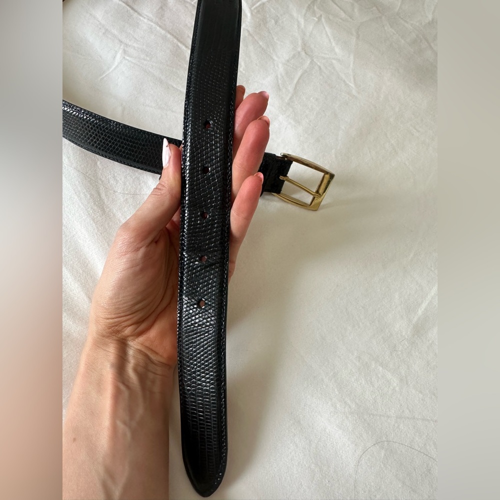 Coach mens leather belt size 38 genuine lizard leather - Picture 4 of 8